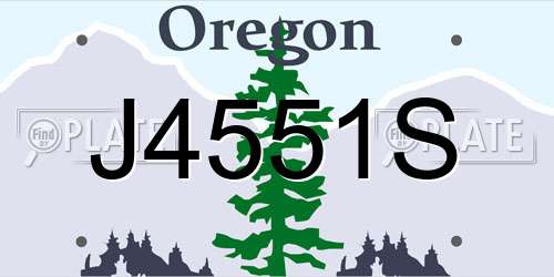 J4551S Oregon License Plate