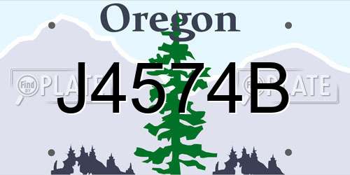 J4574B Oregon License Plate