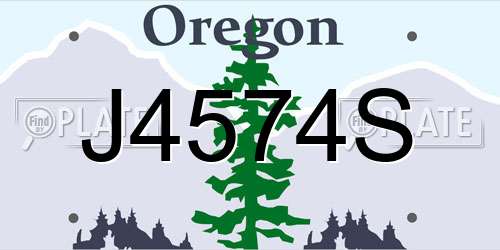 J4574S Oregon License Plate