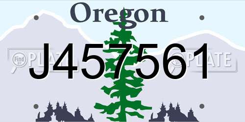 J457561 Oregon License Plate