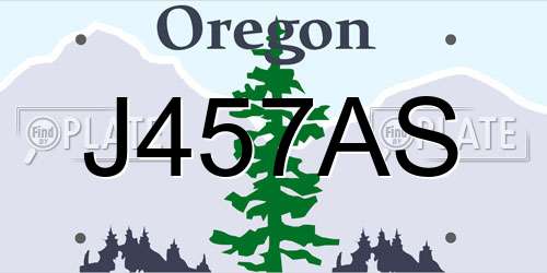 J457AS Oregon License Plate