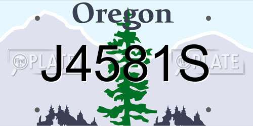 J4581S Oregon License Plate