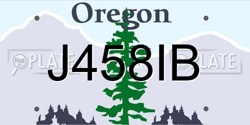 J458IB Oregon License Plate