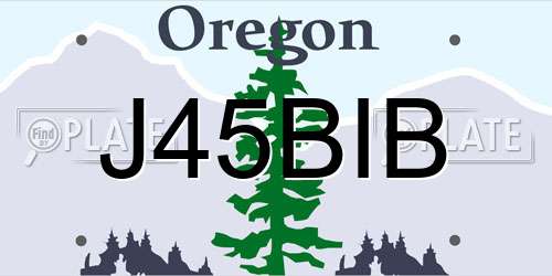 J45BIB Oregon License Plate