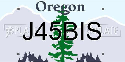 J45BIS Oregon License Plate