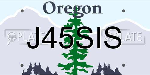 J45SIS Oregon License Plate