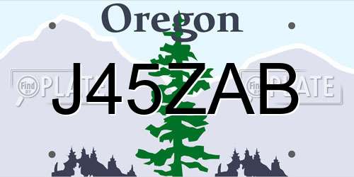 J45ZAB Oregon License Plate
