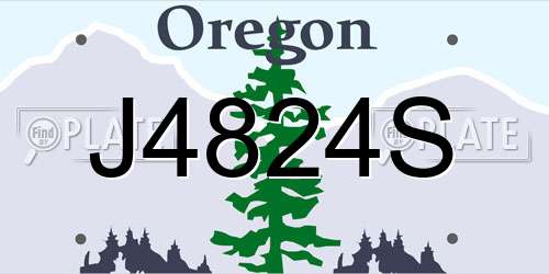 J4824S Oregon License Plate