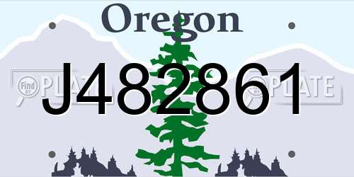 J482861 Oregon License Plate