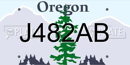 J482AB Oregon License Plate