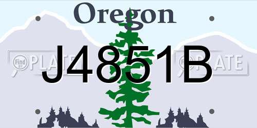 J4851B Oregon License Plate