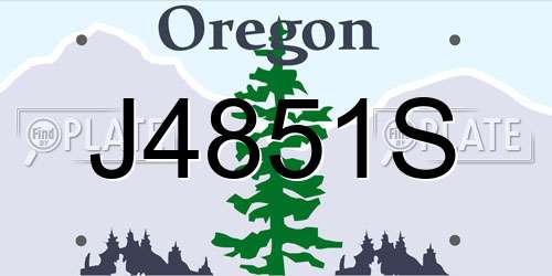 J4851S Oregon License Plate