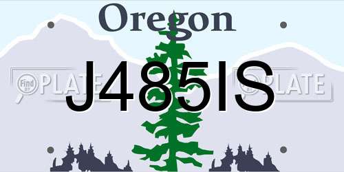 J485IS Oregon License Plate