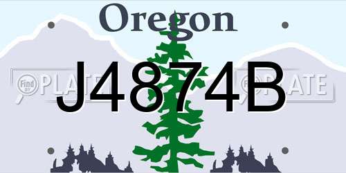J4874B Oregon License Plate