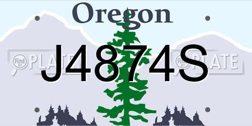 J4874S Oregon License Plate