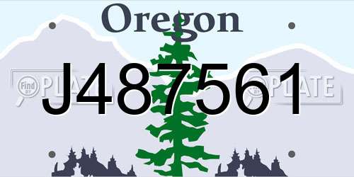 J487561 Oregon License Plate