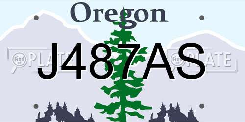 J487AS Oregon License Plate