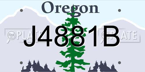 J4881B Oregon License Plate