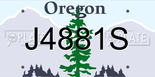 J4881S Oregon License Plate