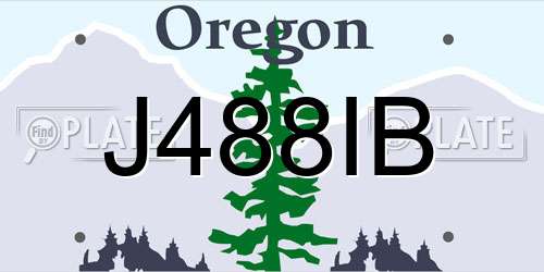 J488IB Oregon License Plate