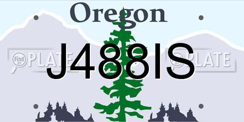 J488IS Oregon License Plate