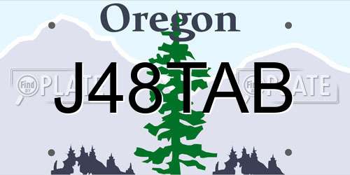 J48TAB Oregon License Plate