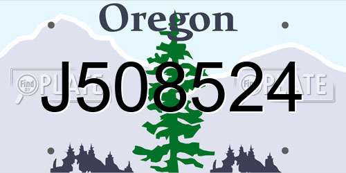 J508524 Oregon License Plate