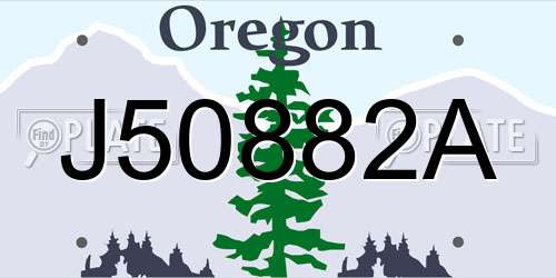 J50882A Oregon License Plate