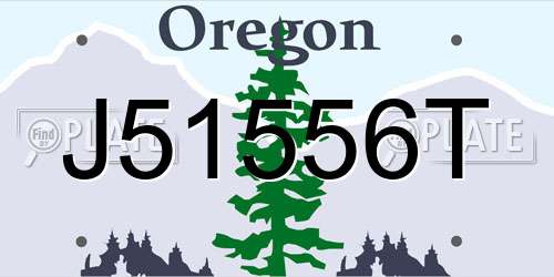 J51556T Oregon License Plate