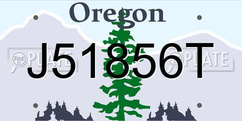J51856T Oregon License Plate
