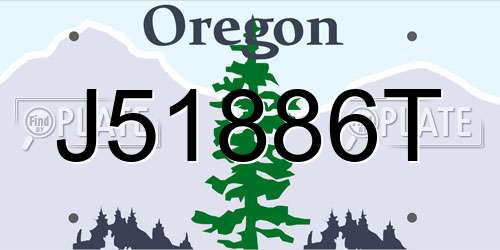 J51886T Oregon License Plate