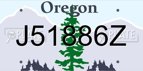 J51886Z Oregon License Plate