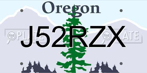 J52RZX Oregon License Plate