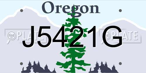J5421G Oregon License Plate