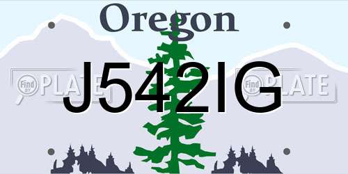 J542IG Oregon License Plate