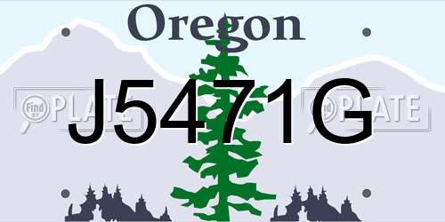 J5471G Oregon License Plate