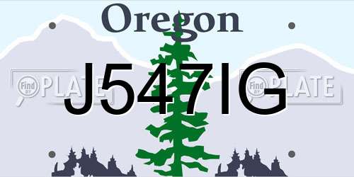 J547IG Oregon License Plate