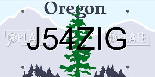 J54ZIG Oregon License Plate