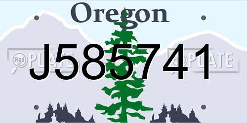 J585741 Oregon License Plate