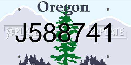 J588741 Oregon License Plate