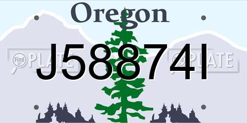 J58874I Oregon License Plate