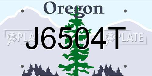 J6504T Oregon License Plate