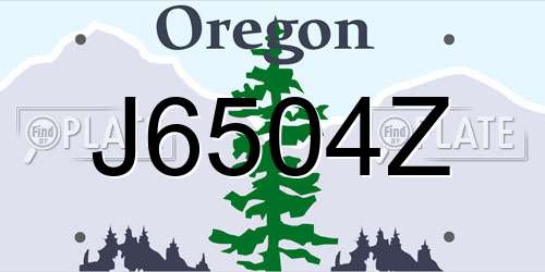 J6504Z Oregon License Plate