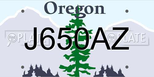 J650AZ Oregon License Plate