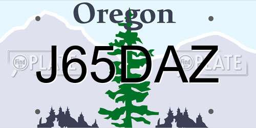 J65DAZ Oregon License Plate