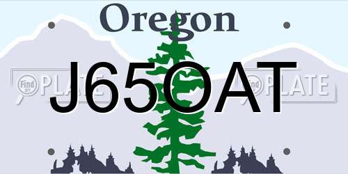 J65OAT Oregon License Plate