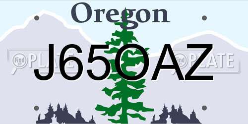 J65OAZ Oregon License Plate