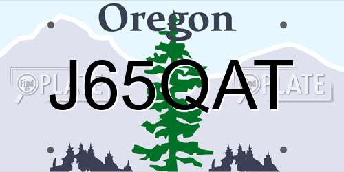 J65QAT Oregon License Plate