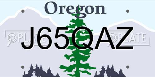 J65QAZ Oregon License Plate