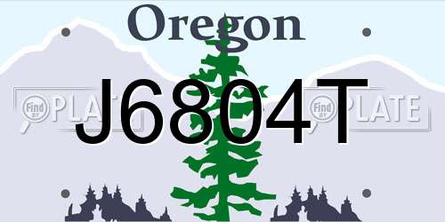 J6804T Oregon License Plate